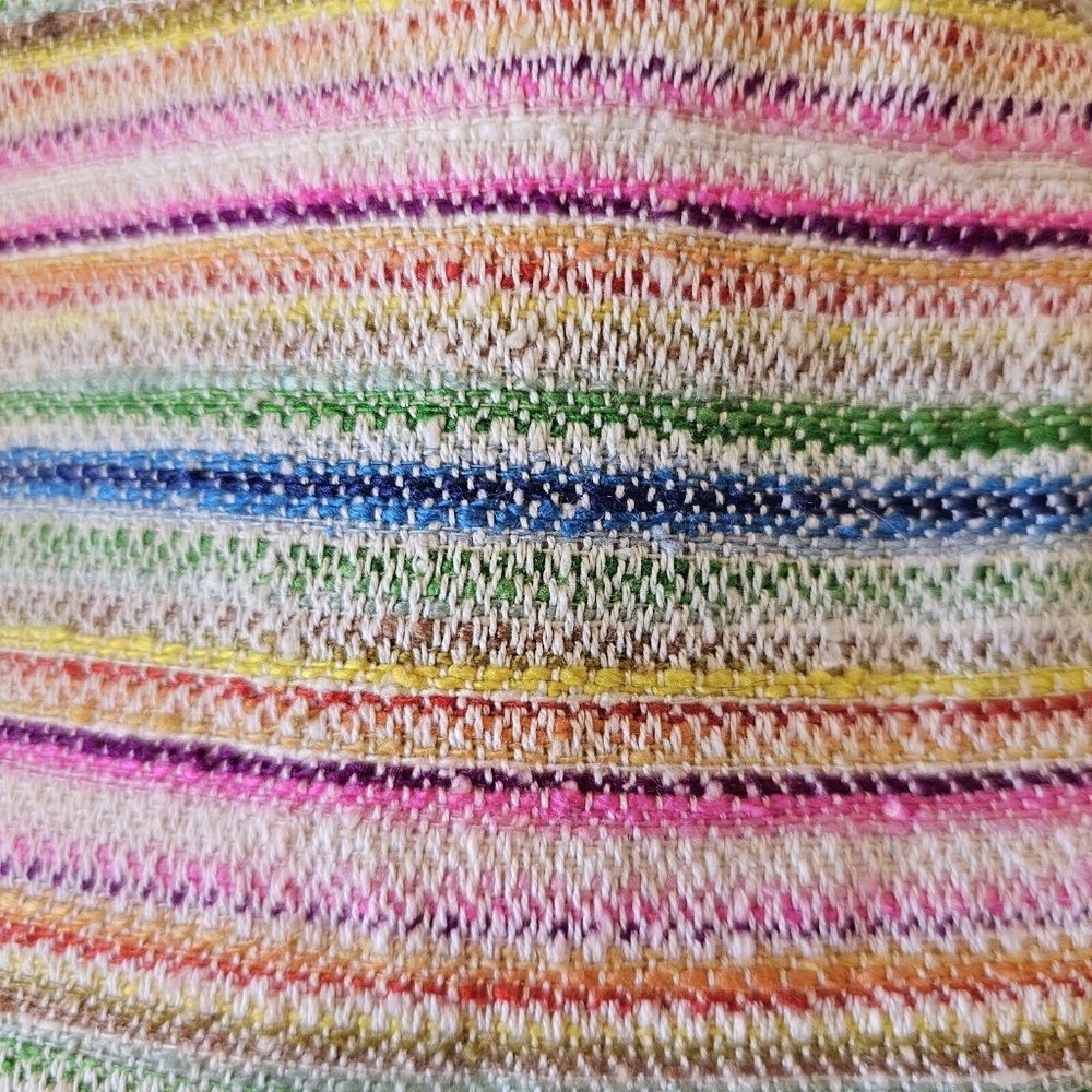 Vintage 60s 70s‎ Rainbow Striped Blazer Jacket Small Big Buttons Colorful Pink - Picture 7 of 14